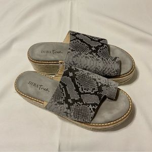 DIBA True Sandals Grey Snakeskin